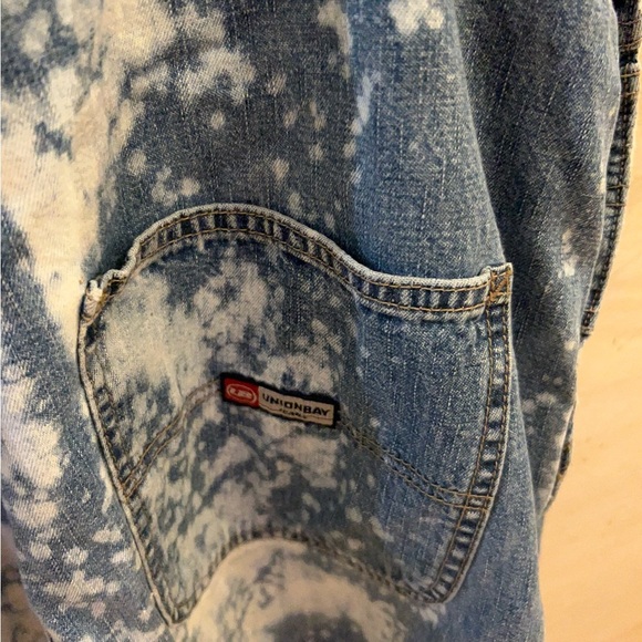 VINTAGE Unionbay Shorts Overalls Womens Indigo Denim Logo Cotton - Picture 9 of 16